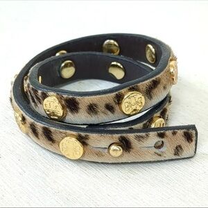 Tory Burch Leopard Wrap Bracelet
